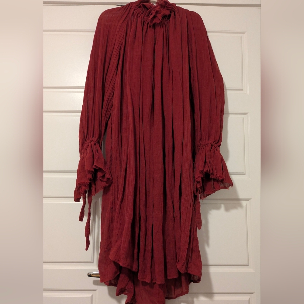 NWT Nuit Clothing Atelier Maxi Alchemist In Rust Red Linen - Picture 8 of 8